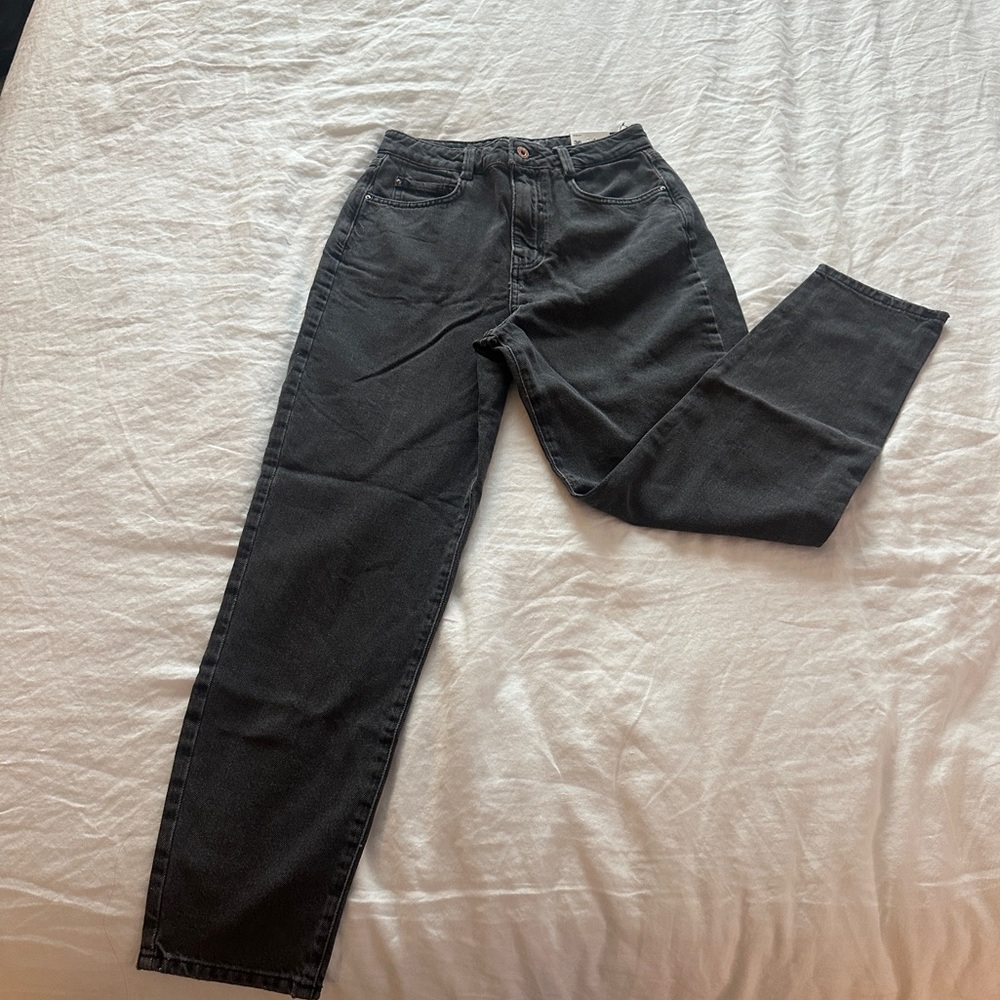 Zara mom fit light black jeans